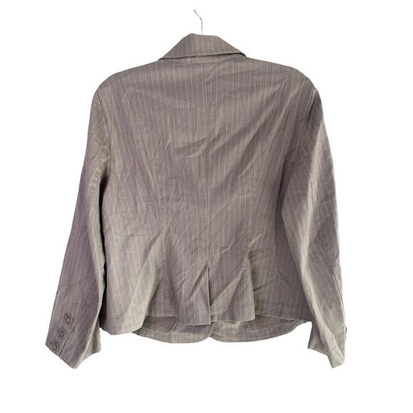 Lane Bryant Long Sleeve Striped Collar Blazer Stretch 3 Buttons 16 Gray White - Picture 4 of 15